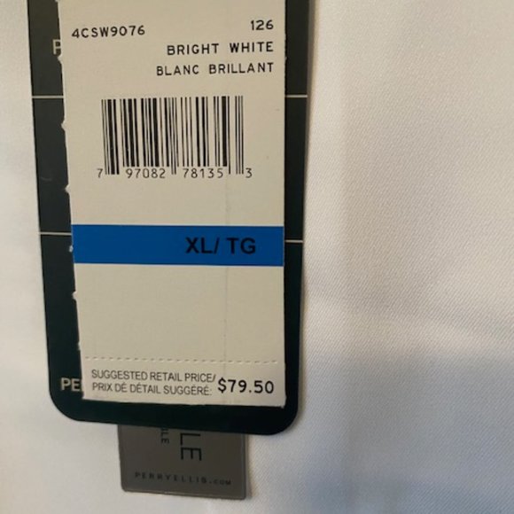 Perry Ellis Men's Bright White dress shirt - Picture 6 of 12